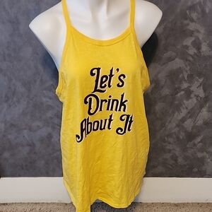 Torrid Yellow Let's Drink About It Tank Top Sz 2X NEW